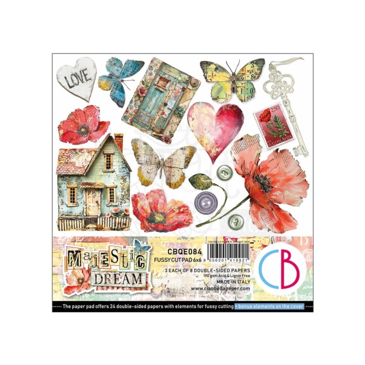 Zestaw papierów do scrapbookingu 15x15 Majestic Dream 24szt CBQE084 Ciao Bella