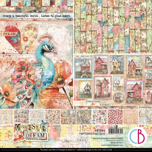 Zestaw papierów do scrapbookingu 30x30 Majestic Dream 8szt CBT084 Ciao Bella