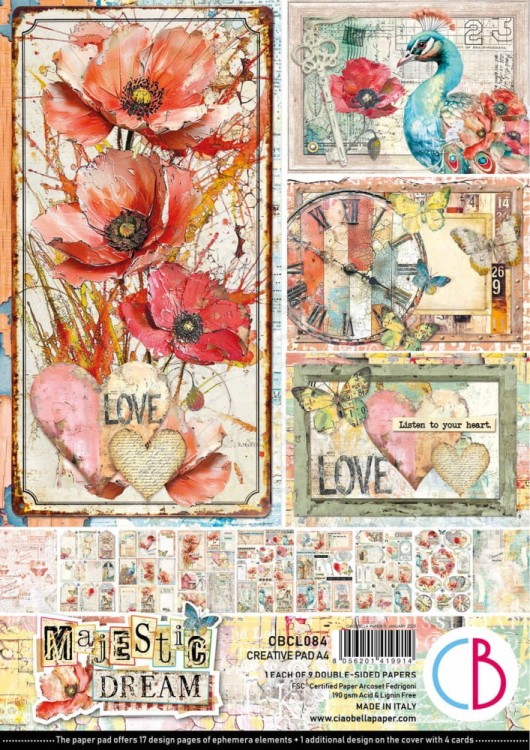 Zestaw papierów do scrapbookingu A4 Majestic Dream 9szt CBCL084 Ciao Bella