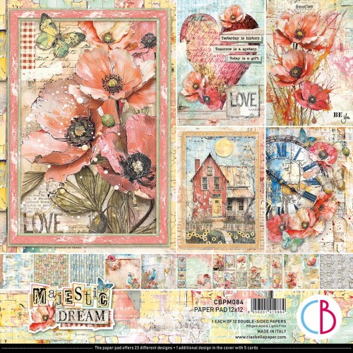 Zestaw papierów do scrapbookingu 30x30 Majestic Dream 12szt CBPM084 Ciao Bella