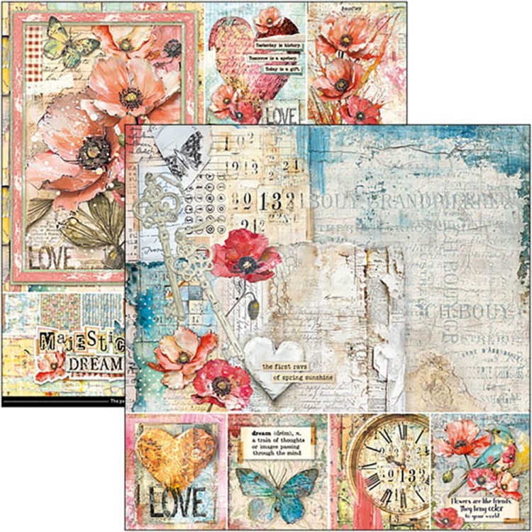 Zestaw papierów do scrapbookingu 30x30 Majestic Dream 12szt CBPM084 Ciao Bella