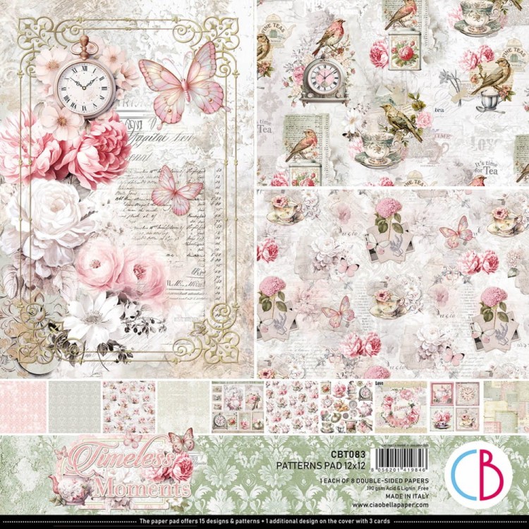 Zestaw papierów do scrapbookingu 30x30 Timeless Moments 8szt CBT083 Ciao Bella