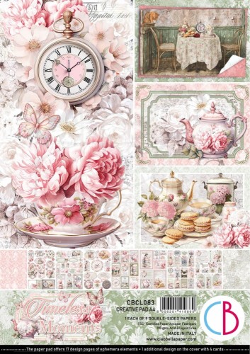 Zestaw papierów do scrapbookingu A4 Timeless Moments 9szt CBCL083 Ciao Bella