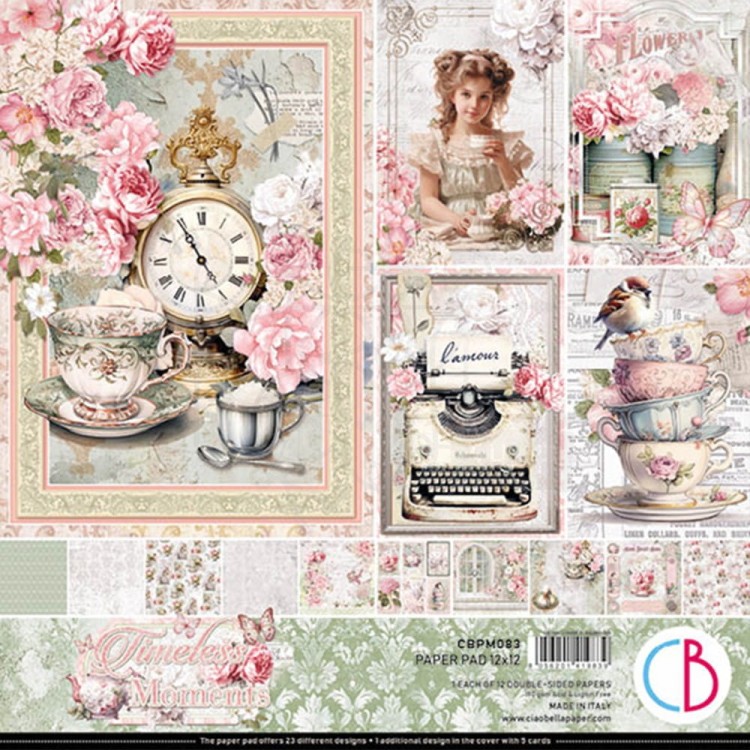 Zestaw papierów do scrapbookingu 30x30 Timeless Moments 12szt CBPM083 Ciao Bella
