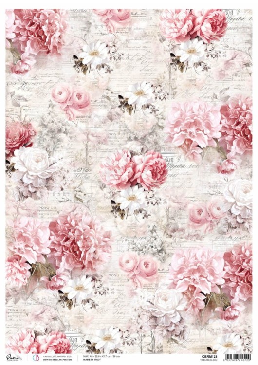 Papier ryżowy do decoupage A3 Timeless Moments Timeless Bloom CBRM128 Ciao Bella