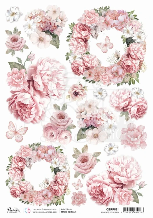 Papier ryżowy do decoupage A4 Timeless Moments Essence of Spring CBRP521 Ciao Bella