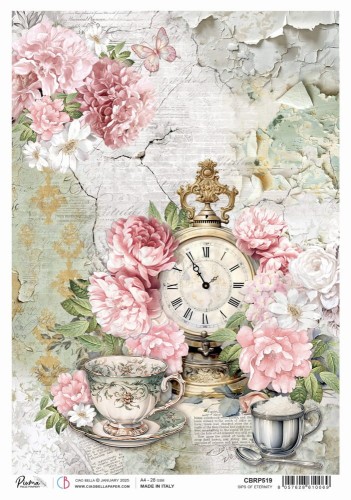 Papier ryżowy do decoupage A4 Timeless Moments Sips of Eternity CBRP519 Ciao Bella