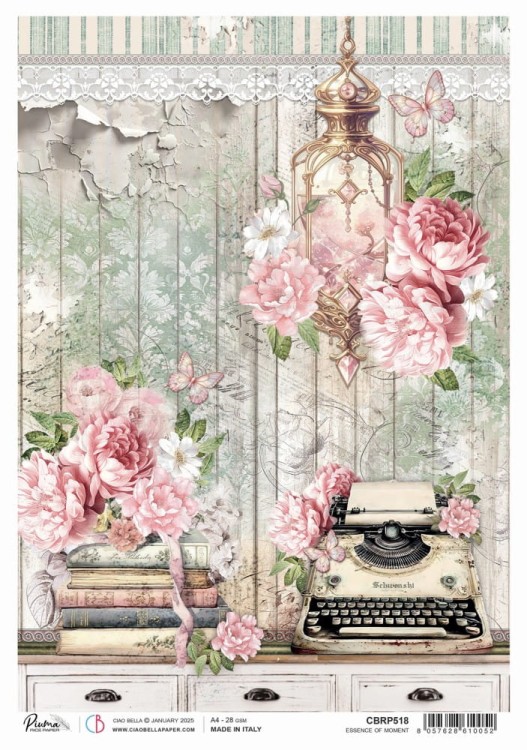 Papier ryżowy do decoupage A4 Timeless Moments Essence of moment CBRP518 Ciao Bella