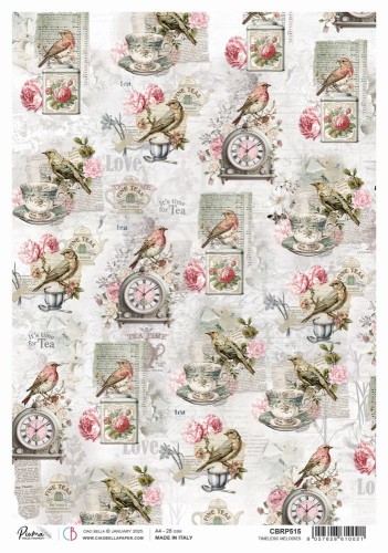 Papier ryżowy do decoupage A4 Timeless Moments Timeless melodies CBRP515 Ciao Bella