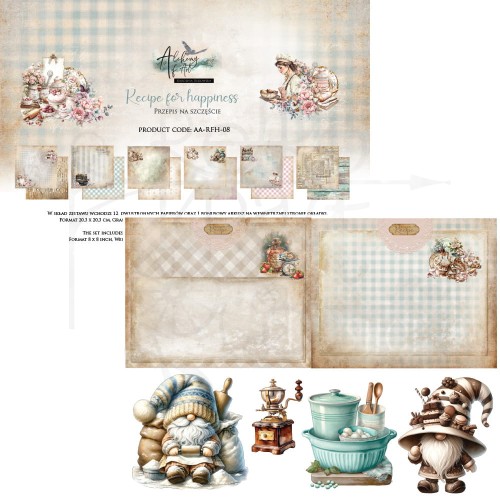 Zestaw papierów do scrapbookingu 20x20 Recipe for Happiness AA-RFH-08 Alchemy of Art