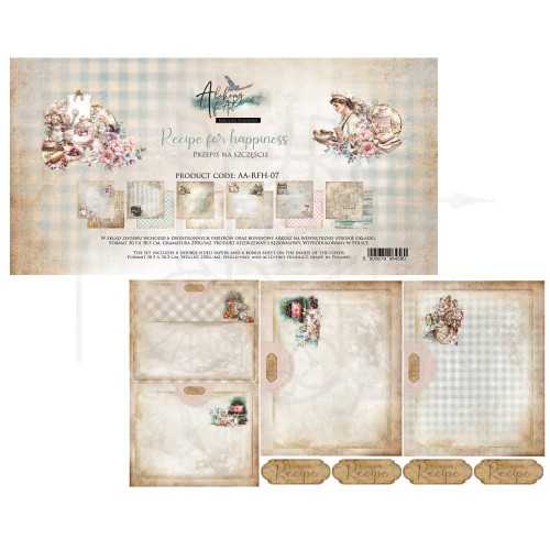 Zestaw papierów do scrapbookingu 30x30 Recipe for Happiness AA-RFH-07 Alchemy of Art