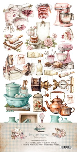 Zestaw papierów 15x30 dodatki do samodzielnego wycięcia Recipe for Happiness AA-RFH-10 Alchemy of Art