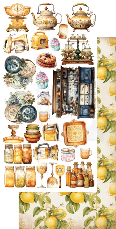 Zestaw papierów 15x30 dodatki do samodzielnego wycięcia Recipe for Happiness AA-RFH-10 Alchemy of Art