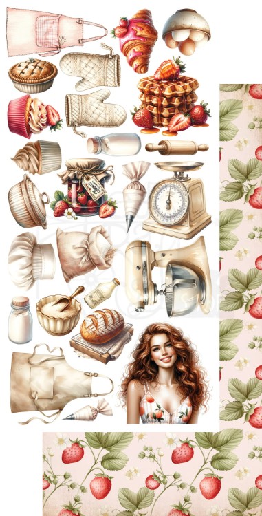 Zestaw papierów 15x30 dodatki do samodzielnego wycięcia Recipe for Happiness AA-RFH-10 Alchemy of Art