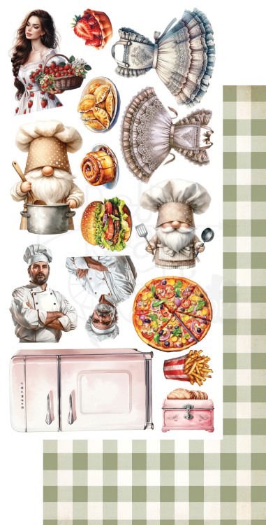 Zestaw papierów 15x30 dodatki do samodzielnego wycięcia Recipe for Happiness AA-RFH-10 Alchemy of Art
