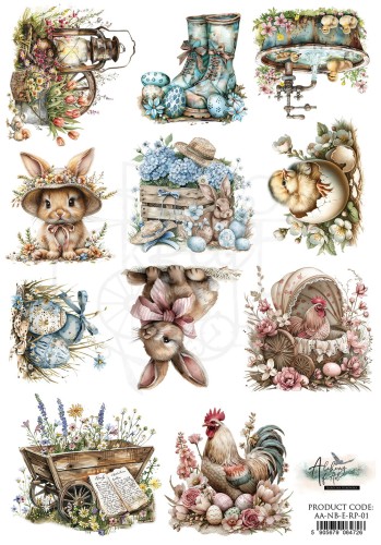 Papier ryżowy do decoupage A4 Wielkanoc AA-NB-E-RP-01 Alchemy of Art