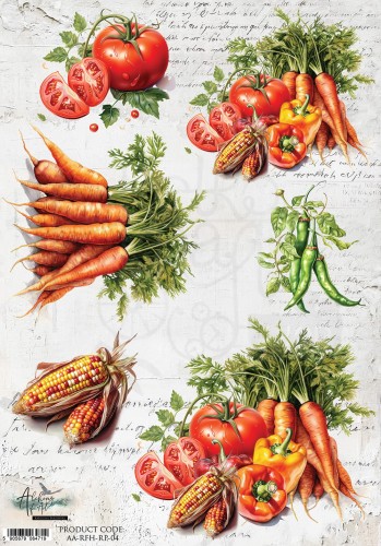 Papier ryżowy do decoupage A4 Recipe for Happiness Warzywa AA-RFH-RP-04 Alchemy of Art