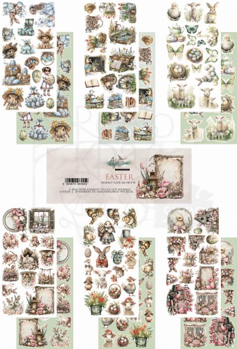 Zestaw papierów 15x30 dodatki do samodzielnego wycięcia Easter AA-NB-E-01 Alchemy of Art