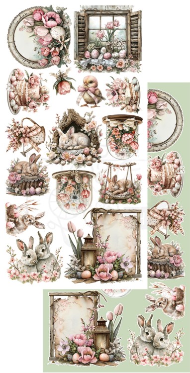Zestaw papierów 15x30 dodatki do samodzielnego wycięcia Easter AA-NB-E-01 Alchemy of Art