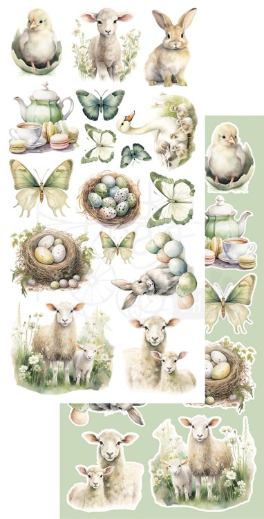 Zestaw papierów 15x30 dodatki do samodzielnego wycięcia Easter AA-NB-E-01 Alchemy of Art