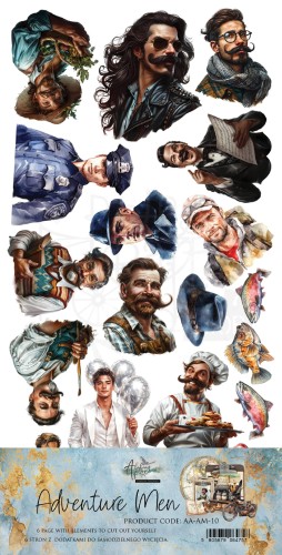 Zestaw papierów 15x30 dodatki do samodzielnego wycięcia Adventure Men AA-AM-10 Alchemy of Art