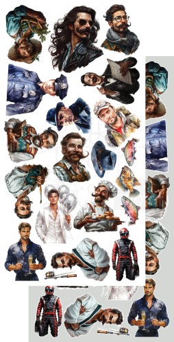 Zestaw papierów 15x30 dodatki do samodzielnego wycięcia Adventure Men AA-AM-10 Alchemy of Art