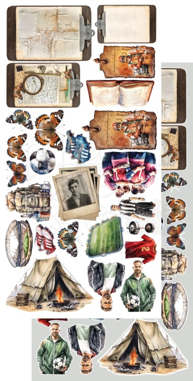 Zestaw papierów 15x30 dodatki do samodzielnego wycięcia Adventure Men AA-AM-10 Alchemy of Art