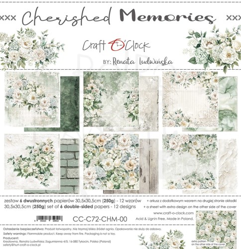 Zestaw papierów do scrapbookingu 30x30 Cherished Memories  CC-C72-CHM-00 Craft O'Clock