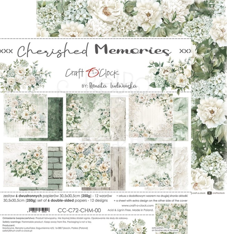 Zestaw papierów do scrapbookingu 30x30 Cherished Memories  CC-C72-CHM-00 Craft O'Clock