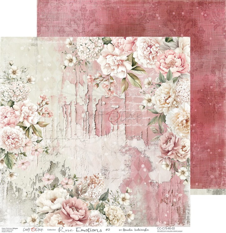 Zestaw papierów do scrapbookingu 30x30 Rose Emotions  CC-C73-RE-00 Craft O'Clock