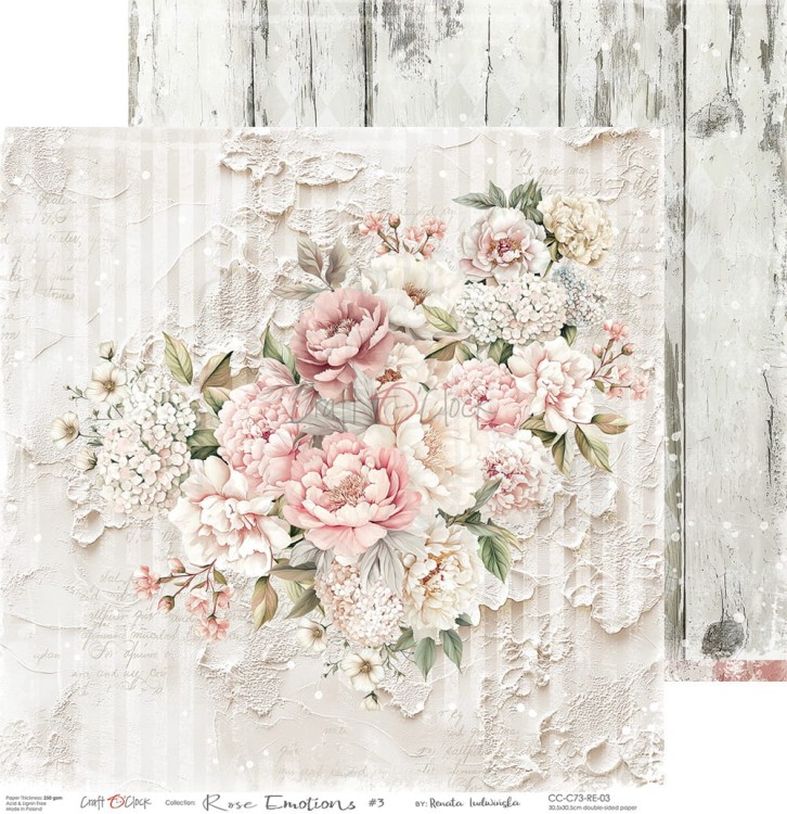 Zestaw papierów do scrapbookingu 30x30 Rose Emotions  CC-C73-RE-00 Craft O'Clock