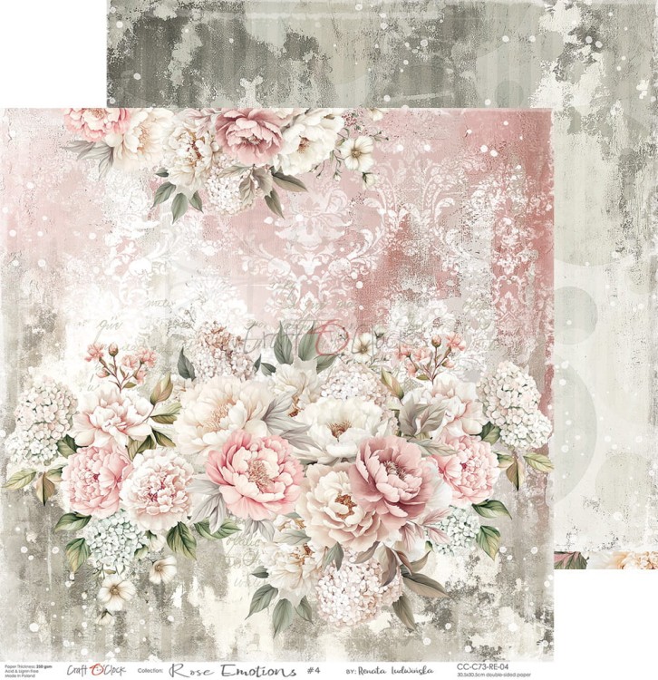 Zestaw papierów do scrapbookingu 30x30 Rose Emotions  CC-C73-RE-00 Craft O'Clock
