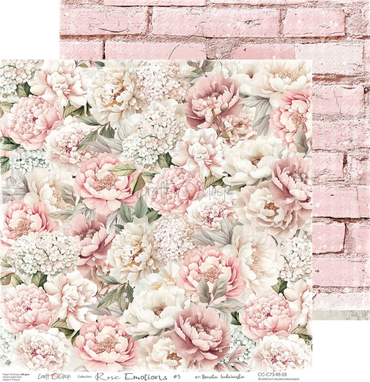 Zestaw papierów do scrapbookingu 30x30 Rose Emotions  CC-C73-RE-00 Craft O'Clock