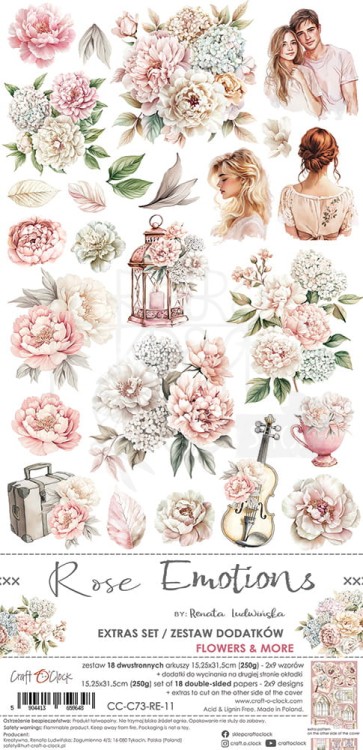 Zestaw dodatków 15x30 Rose Emotions - Flowers CC-C73-RE-11 Craft O'Clock