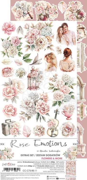 Zestaw dodatków 15x30 Rose Emotions - Flowers CC-C73-RE-11 Craft O'Clock