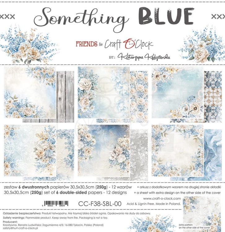 Zestaw papierów do scrapbookingu 30x30 Something Blue CC-F38-SBL-00 Craft O'Clock