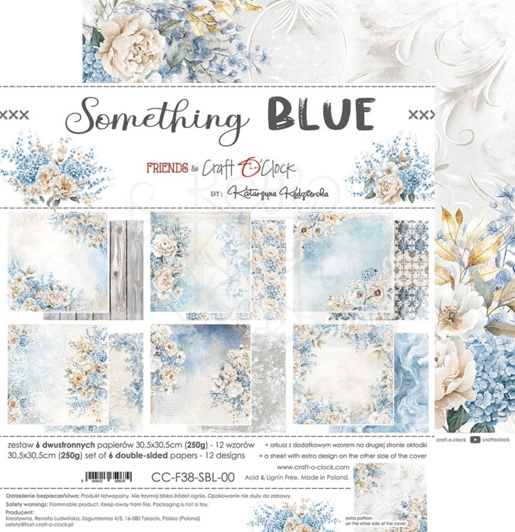 Zestaw papierów do scrapbookingu 30x30 Something Blue CC-F38-SBL-00 Craft O'Clock