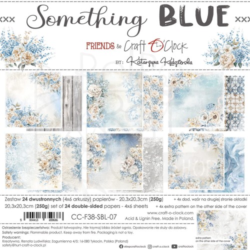 Zestaw papierów do scrapbookingu 20x20 Something Blue CC-F38-SBL-07 Craft O'Clock