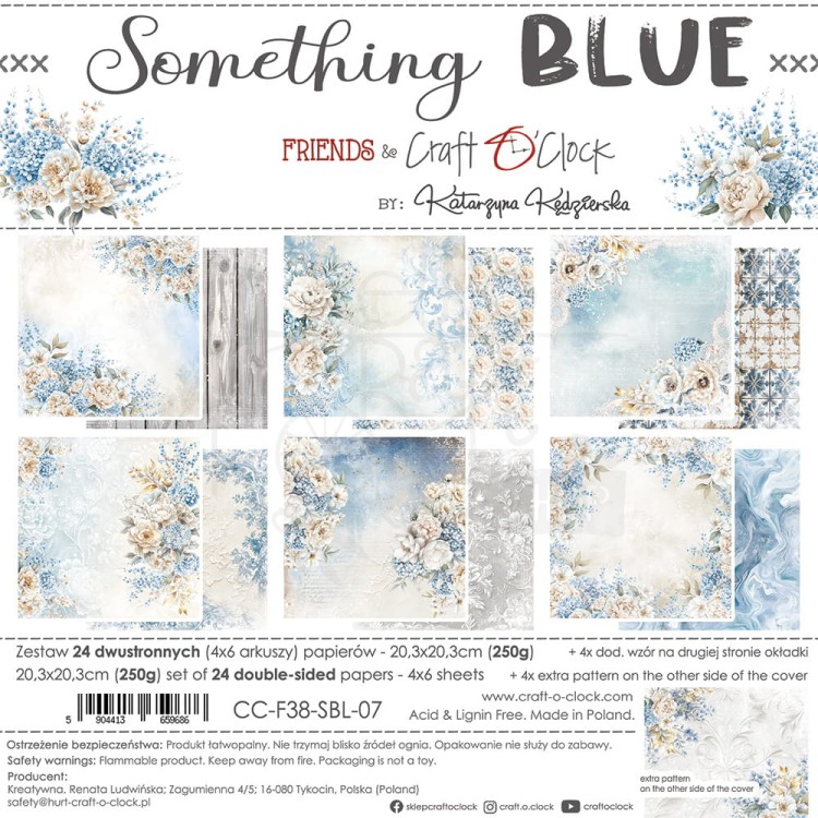 Zestaw papierów do scrapbookingu 20x20 Something Blue CC-F38-SBL-07 Craft O'Clock