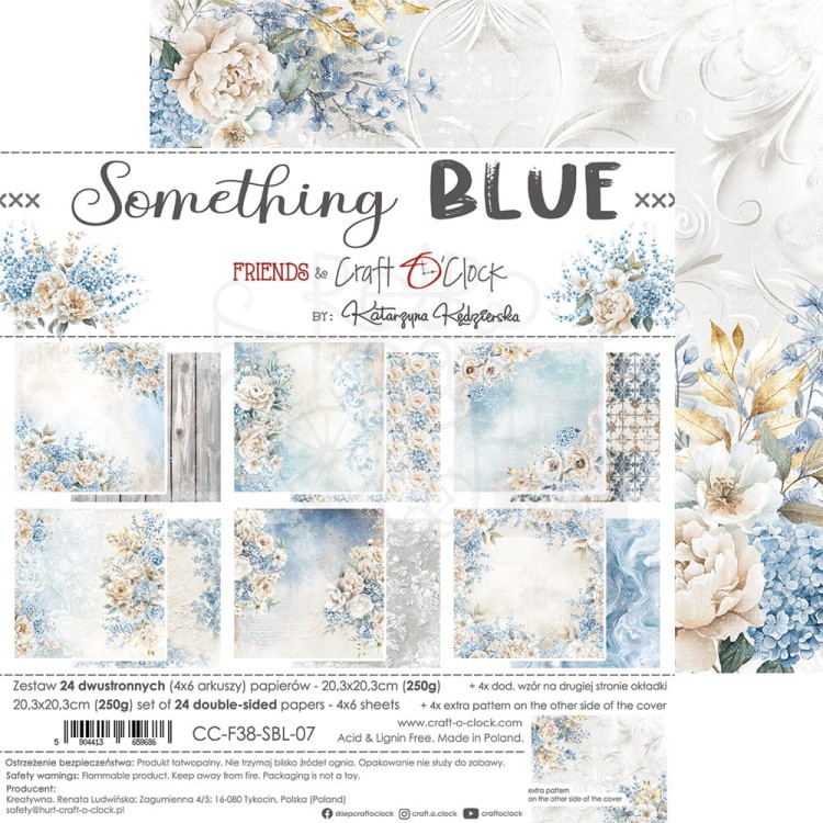 Zestaw papierów do scrapbookingu 20x20 Something Blue CC-F38-SBL-07 Craft O'Clock