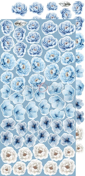 Zestaw dodatków 15x30 Something Blue - Flowers CC-F38-SBL-11 Craft O'Clock