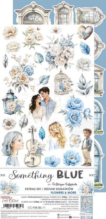 Zestaw dodatków 15x30 Something Blue - Flowers CC-F38-SBL-11 Craft O'Clock