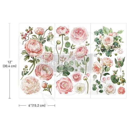Rub-on transfer 15x30 Blushing Blooms 3 arkusze 675585 Prima