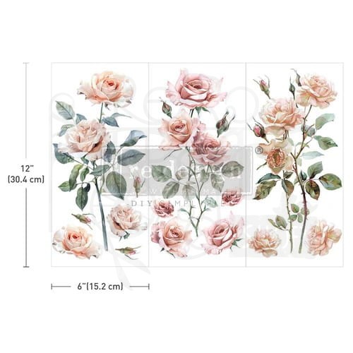 Rub-on transfer 15x30 Blush Symphony 3 arkusze 674632 Prima
