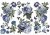 Rub-on transfer 15x30 Indigo Petals 3 arkusze 674588 Prima