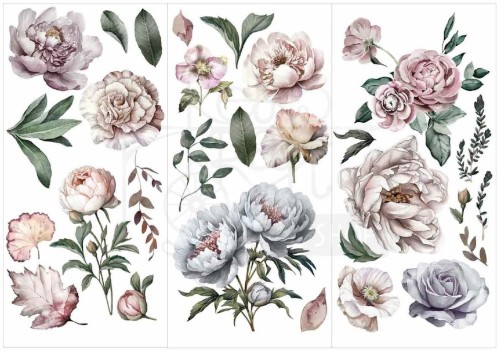 Rub-on transfer 15x30 Blossom Breeze 3 arkusze 674533 Prima