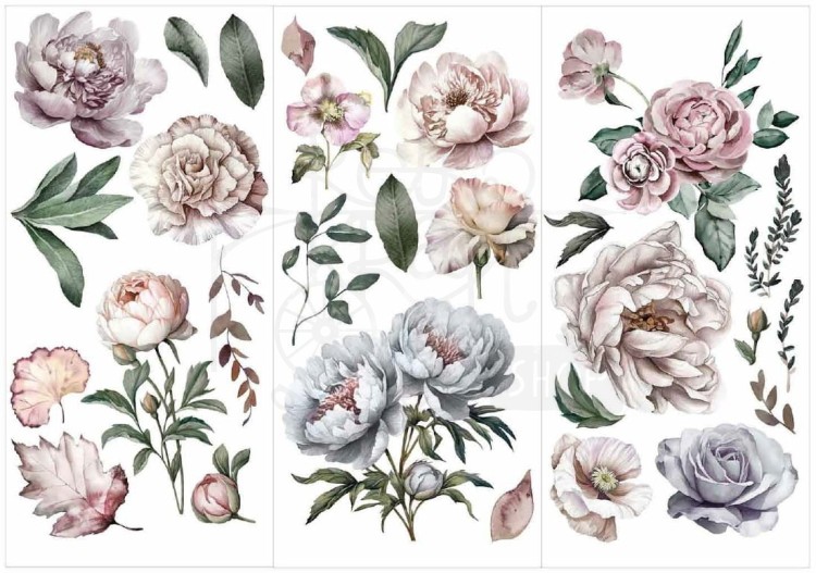 Rub-on transfer 15x30 Blossom Breeze 3 arkusze 674533 Prima