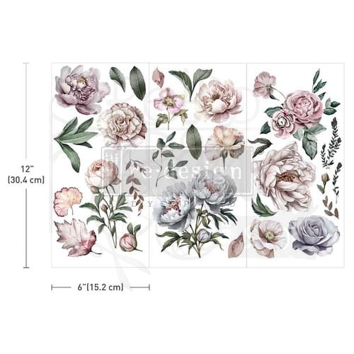 Rub-on transfer 15x30 Blossom Breeze 3 arkusze 674533 Prima