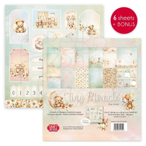 Zestaw papierów do scrapbookingu 30x30 Tiny Miracle CPS-TM30-6 Craft&amp;You Design