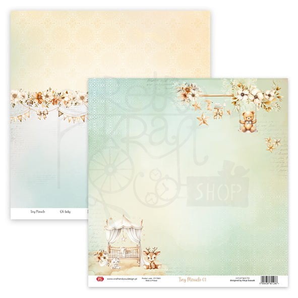 Zestaw papierów do scrapbookingu 30x30 Tiny Miracle CPS-TM30-6 Craft&amp;You Design